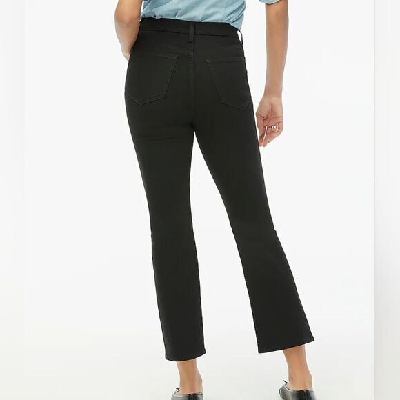NWT J.Crew Factory High-rise black flare crop jean in all-day stretch - Picture 3 of 9